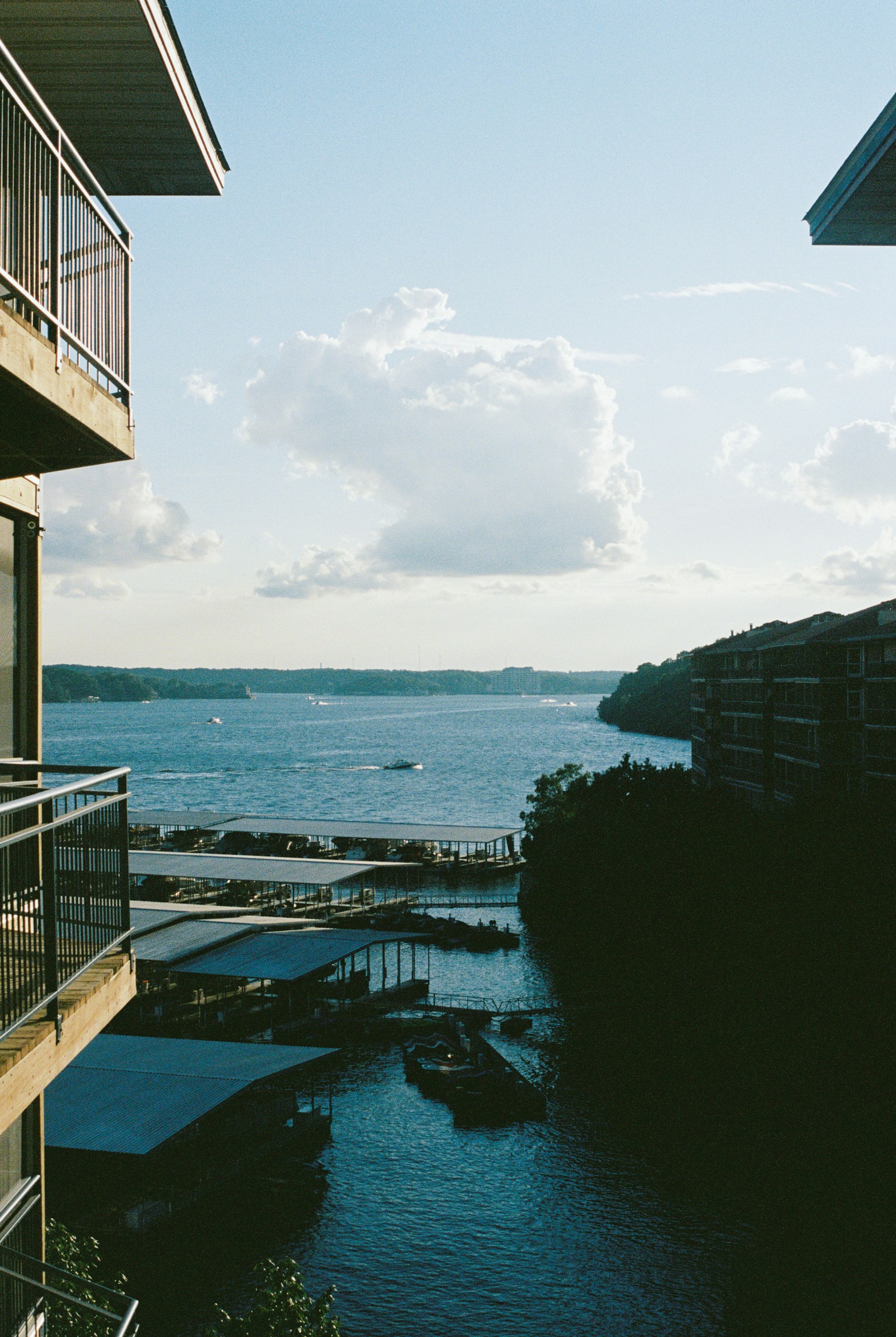 Lake of the Ozarks cove with boats and docks